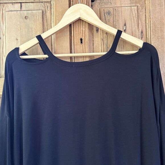 NWT Maette By Stella & Dot XXL‎ Black Shoulder Cut Out Long Sleeve Shirt - Picture 8 of 10